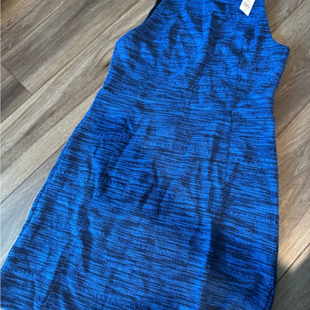 LOFT Blue Ribbed Halter Sheath Dress